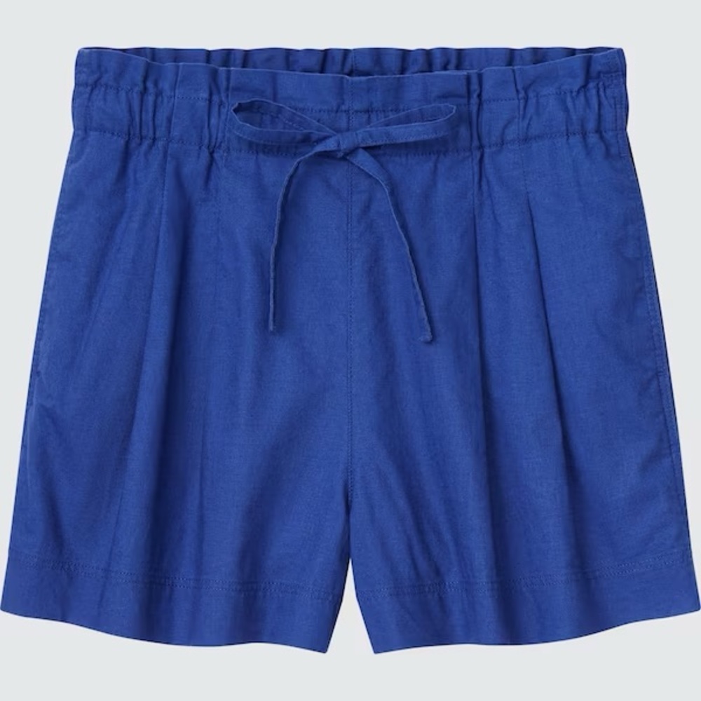 Uniqlo Linen Cotton Shorts- Blue Size L 30-31 waist